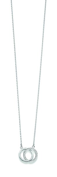 Collier mit Mittelteil aus 925 Silber und Zirkonia, 42 + 3 cm