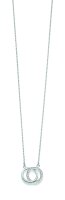 Collier mit Mittelteil aus 925 Silber und Zirkonia, 42 +...