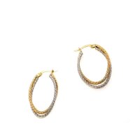 Creolen aus 8 Karat (333) Gold gelb/rhodiniert G3-00513O