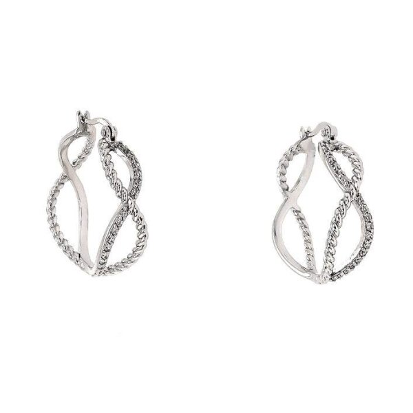 Creolen aus 925 Sterling Silber rhodiniert Zirkonia S-01127O