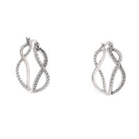 Creolen aus 925 Sterling Silber rhodiniert Zirkonia S-01127O