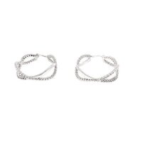 Creolen aus 925 Sterling Silber rhodiniert Zirkonia S-01127O