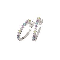 Creolstecker 925 Sterling Silber rhodiniert Zirkonia...
