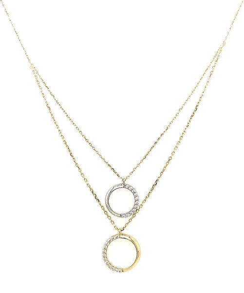Damen Collier 8 Karat (333) Bicolor Zirkonia 42+3cm G3-00854C