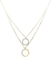 Damen Collier 8 Karat (333) Bicolor Zirkonia 42+3cm...