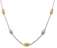 Damen Collier 925 Sterling Silber bicolor 42+3cm