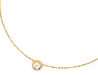 Damen Collier aus 925 Sterling Silber gelb Zirkonia...