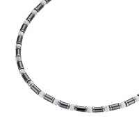 Damen Collier aus Edelstahl mit Hämatit, 38+5cm...