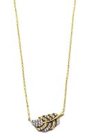 Damen-Kette Collier Feder echt 333 Gold 44cm 6-203186-001