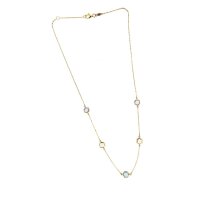 Damencollier aus 8 Karat (333) Gold gelb Amethyst...