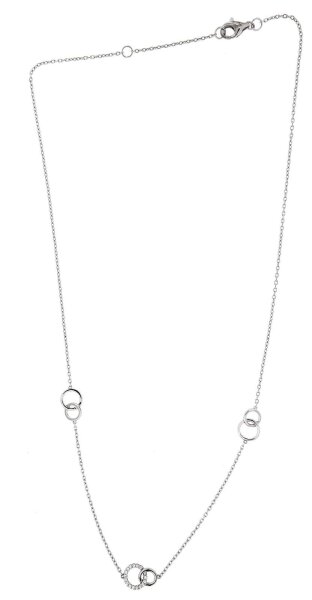 Damencollier aus 9 Karat (375) Gold weiß Zirkonia 42+3cm G3-00562C