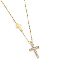 Damenkette mit Kreuz aus 8 Karat (333) Gold mit Zirkonia...