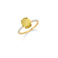 Damenring aus 8 Karat (333) Gelbgold mit Citrin