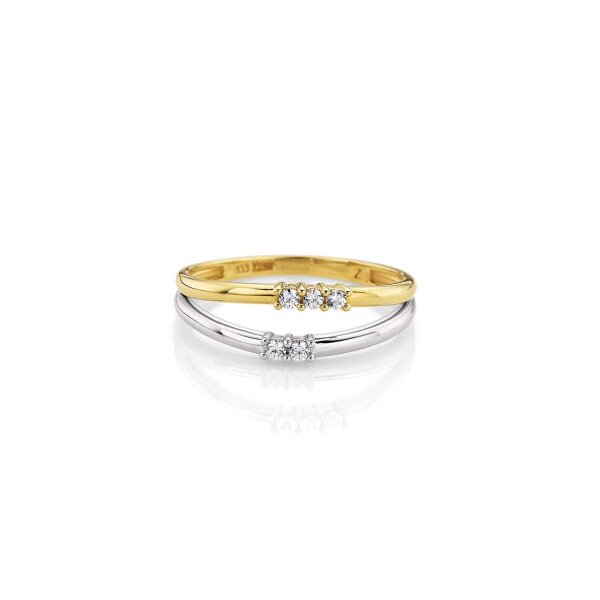 Damenring aus 8 Karat (333) Gold gelb/weiß Zirkonia G3-00641R