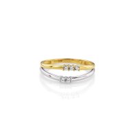 Damenring aus 8 Karat (333) Gold gelb/weiß Zirkonia...