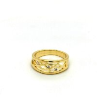 Damenring aus vergoldetem 925 Sterling Silber mit Zirkonia
