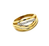 Damenring Mehrsteiner 333 Gelbgold bicolor Zirkonia Gr. 52