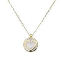 Elegantes Herz-Collier in 333 Gelbgold mit Perlmutt
