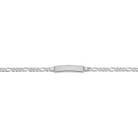 Figaro Ident-Armband mit Gravurplatte 925 Sterling Silber...