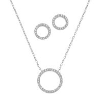 Garnitur aus 925 Sterling Silber rhodiniert Zirkonia...