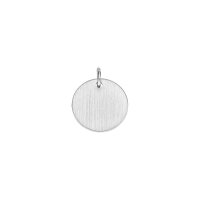 Gravurplatte aus 925 Sterling Silber rhodiniert 14mm matt...