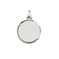 Gravurplatte aus 925 Sterling Silber rhodiniert 16 mm...