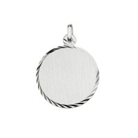 Gravurplatte aus 925 Sterling Silber rhodiniert 18 mm...