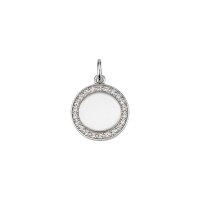 Gravurplatte aus 925 Sterling Silber rhodiniert Zirkonia...