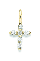 Kettenanhänger Kreuz aus 925 Silber vergoldet mit...