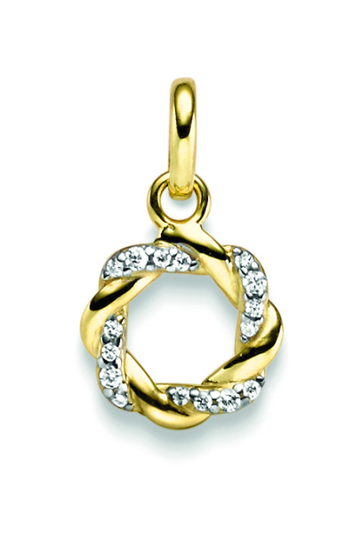 Kleiner Kettenanhänger aus 8 Karat (333) Gelbgold mit Zirkonia