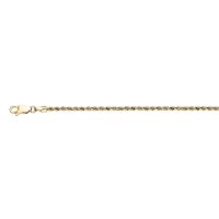 Kordel-Armband aus 925 Sterling Silber gelb 17+2cm