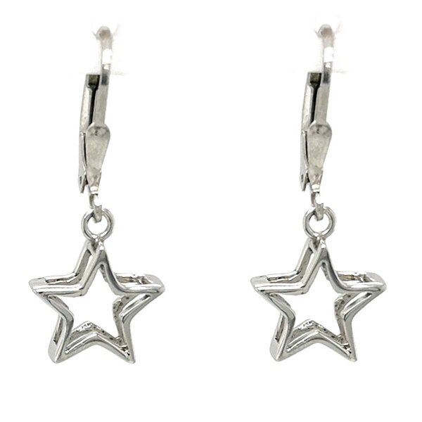 Ohrpendel mit Stern Sterling Silber 925 rhodiniert