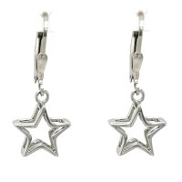 Ohrpendel mit Stern Sterling Silber 925 rhodiniert