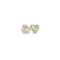 Ohrstecker 333 gelbgold rhodiniert Zirkonia Herz H8-001O