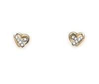 Ohrstecker 333 gelbgold rhodiniert Zirkonia Herz H8-001O