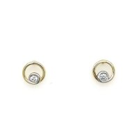 Ohrstecker aus 8 Karat (333) Gold gelb/rhodiniert...