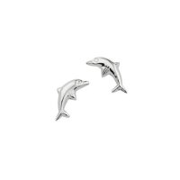 Ohrstecker aus 925 Sterling Silber rhodiniert Delfin...