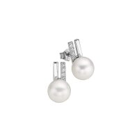 Ohrstecker aus 925 Sterling Silber rhodiniert Perle...