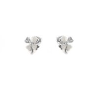 Ohrstecker Kleeblatt aus 925 Sterling Silber mit Zirkonia