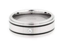 Ring aus Titan mit Zirkonia-Steinchen PTS055