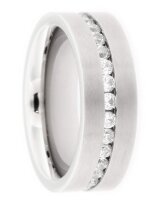 Ring aus Titan mit Zirkonia-Steinchen PTS177