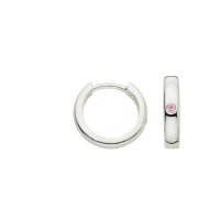 Scharniercreolen 925 Silber rhodiniert Zirkonia pink...