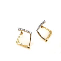 Scharniercreolen aus 8 Karat (333) Gold gelb Zirkonia pol...