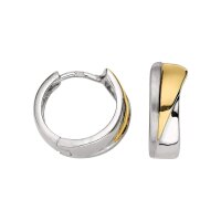 Scharniercreolen aus 925 Sterling Silber gelb/rhodiniert...