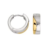 Scharniercreolen aus 925 Sterling Silber gelb/rhodiniert...