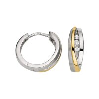 Scharniercreolen aus 925 Sterling Silber Zirkonia...