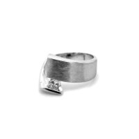 Silberner Damen Ring mit Zirkonia Stein, 925er Sterling...