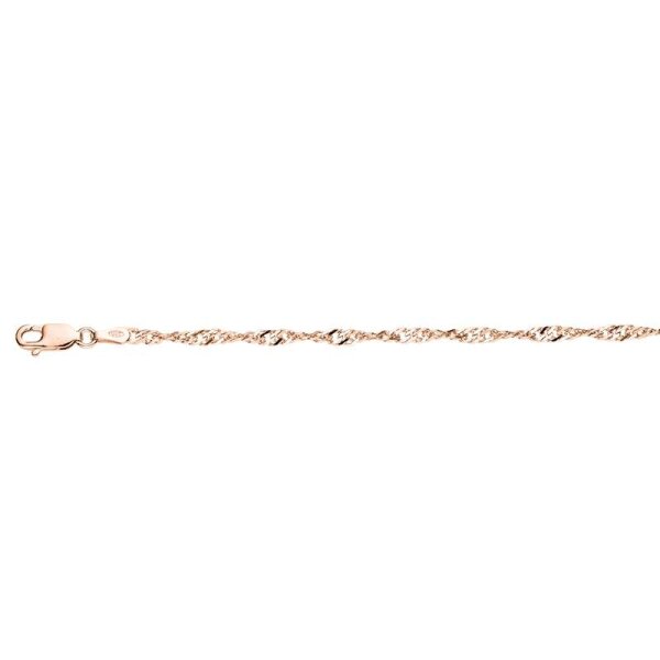 Singapore-Armband aus 925 Sterling Silber rosé 17+2cm