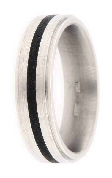 Titanring mit schwarzer Kautschuk-Einlage, Weite 60