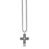Herrenhalskette mit Kreuz-Anhänger Edelstahl, 50+5cm...